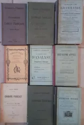 Lot De 9 Livres Anciens Grammaire Française Scolaire.  9 livres scolaires anciens différents. Editions : 1880 a ...