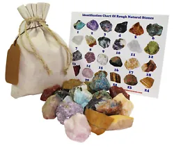 You will receive a 1 Lb /. 50 Kg bag of mixed rough raw natural stones similar to those shown in the image. The...
