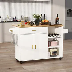 【Multi-scene Use】-- The island table can be used not only as a storage option for toasters, coffee machines and...