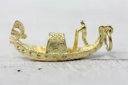 AMAZING SOLID 18K GOLD VENICIAN GONDOLA BOAT CHARM. WONDERFUL 3D DETAIL AND HEFTY! HIGHEST QUALITY. WEAR AS A PENDANT /...
