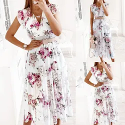 Dress Length:Midi. Waistline:Elastic Waist. About This Item（We aim to show you accurate product information）. We...