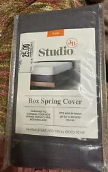 Studio 3B TWIN BOX SPRING COVER 39 in x 75 in Charcoal.