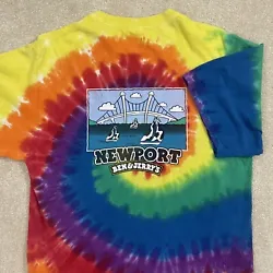 Good used condition. Back graphic does have cracking. Tie dye colors are bright and vibrant. Shirt shows light wear...