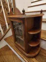 Antique Rare Wooden Wall Shelfs/ Display Cabinet with Glass. Most likely mahgony. Missing little handle. Very Heavy....