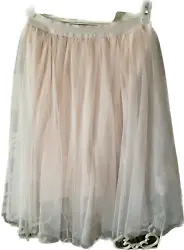 Tulle Skirt Pale Pink with 4 layers of tulle and lined has an elastic waist. Approx 29