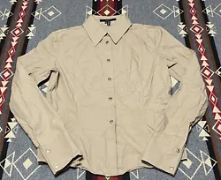 Gucci Button Up Shirt Womens Beige Gold Snap Button Size 42 US6 Italy T24. Excellent condition clean see photos for...