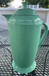 Homer Laughlin ~ Genuine Fiesta Accessories ~ Sea Green Plastic Thermos/Carafe ~ Hot or Cold Measures approximately...