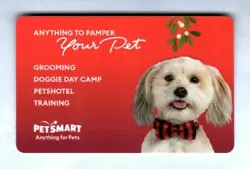PETSMART Anything to Pamper Your Pet, Dog Under Mistletoe 2021 Gift Card. The card is being listed as a collectible...
