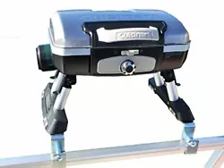 Enjoy this quality Cuisinart BBQ Grill with pre-installed brackets perfect for your pontoon railing. The feet of the...