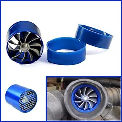 Turbo fuel saver fan with single propeller. 1 xTurbine inlet gas. Color: Blue. Material: Aluminum alloy.