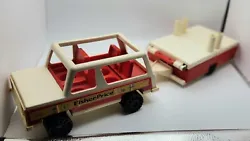 Fisher Price Woody Jeep & Pop Up Camper 992 Vintage Little People 1979.  Very good condition with pieces shown (no...