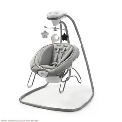 The Graco® DuetConnect® Deluxe Baby Swing with Portable Bouncer is a 2-in-1 baby swing and bouncer that allows you to...