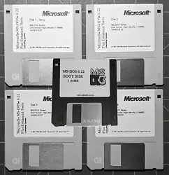 This is a 4-disk set for installation of the MS-DOS 6.22 onto a hard disk. Disk #1 of the installer is bootable.