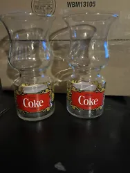 Coca Cola Vintage Coke Hurricane Shaped Glasses or Floating Candle Holder-1970s. Beautiful set of 2- they are in...