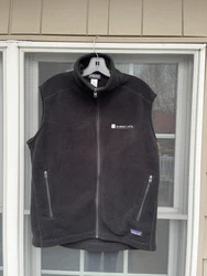 Patagonia Synchilla Fleece Full Zip Black Logo Vest Men’s Sz Large L. like néw