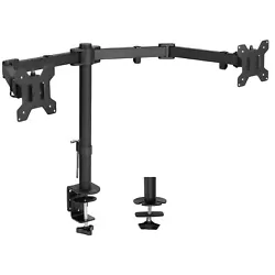 Improve productivity and create comfortable viewing angles with dual monitor desk mount (STAND-V102D) from VIVO! Win...