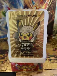 Look no further for the ultimate addition to your Pokémon TCG collection! This Gold Foil Fan Art Pikachu card features...