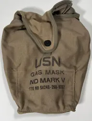Vintage US Navy USN ND Mark V Gas Mask Khaki Canvas Shoulder Carrying Pouch Bag. No inserts. Be sure to check out my...