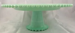 Jadite Green Glass Cake Plate Stand. with a jadite rim around the top and. Unusual, Slag Glass & Two Tone. Jadeite...
