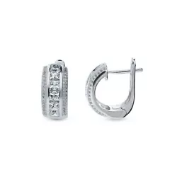 Small Tiny Huggie Hoop Earrings/1Pair. Silver Plated CZ. Stone: Top quality cubic Zirconia. Material: Silver Plated. Do...