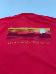 Vtg SEA RAY BOATS Standard Of Excellence Vtg Distressed Red Long Sleeve. Has small hole in arm pit area shown in...