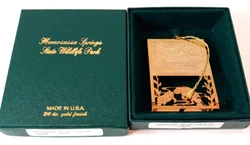Homosassa Springs State Wildlife Park 24kt. Gold Finish Metal Christmas Ornament.