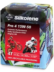 Pro 4 XP Motorcycle Engine Oil 15W-50 4L. Advanced surface chemistry provides vital protection to pistons and bores,...