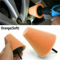 Material: sponge, plastic. 1x Foam Polishing Cone Shaped Pads for Wheels. Sponge Length: 85mm. Used in automotive wheel...