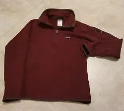 Selling Patagonia Womens XS Better Sweater Red Fleece 1/4 Zip Sweatshirt Jacket. Has some cut threads on sleeve (Rip...
