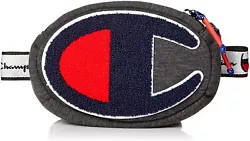 Champion logo chenille patch on front.Sling bag hip sack can be worn many ways. Black construction. - Obvious signs of...