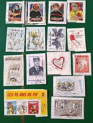 LOT TIMBRES OBLITERES SUR FRAGMENT NOUVEAUTES 2022-2023.