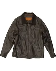 TIMBERLAND Mens Leather Jacket UK 38 Medium Black Leather JY15.