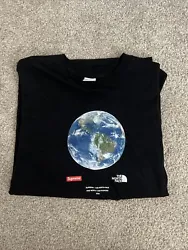 Supreme x The North Face SS20 One World Tee Shirt In Black Size Large. Tee shirt is still in great condition with zero...