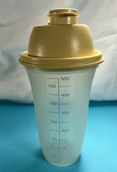 3 Pc Tupperware 844 Jumbo 16 oz Quick Shake Drink Mixer Dressing Shaker 500 mL.