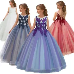 ABAO Childrens Girls Floor Length Elegant Embroidered Floral Ball Gown Tulle Dress ZG8. OCCASION : Formal, Dress-Up,...