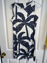 Navy Blue and White Palm Tree Print. Size x-small.