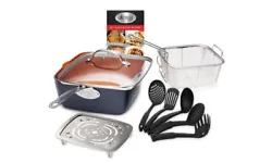 The only piece of cookware youll ever need.Introducing the Gotham Steel Deep Square Pan Set! Flambé, cook, boil, fry,...