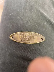 Vintage MCM Berk Lock 3 in 1 Chair Metal Label..