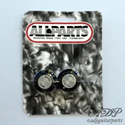 2 boutons noir Rickenbacker treble/bass tone knobs Black SilverTopfabriqué pour All Parts (USA) PK3248-023Bass/Treble...