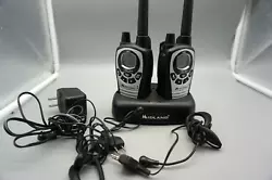 You are in new shape tested working Midland GXT 760 walk talkies with ear buds.  Rechargeable battery is in ok shape...