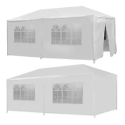 10 X10 White Tent W/4 Walls. Can Be Erected On Hard Surfaces Such As Decks, Driveways, Lawn, Etc. Outdoor structures...