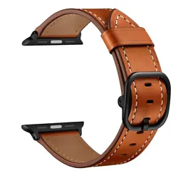 Genuine Leather DS Style Watch Band for Apple Watch Series 5/4 40mm / Series 3/2/1 38mm - Brown Bracelet De Montre De...