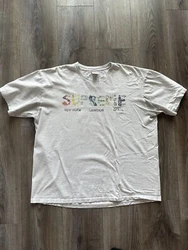 Supreme Rocks Gems X-Large Ash Grey SS18. Really good condition, no staining, one small hole on the front of the shirt...