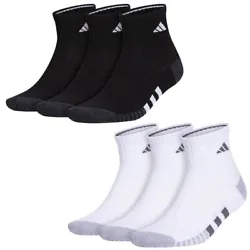 Get style and comfort for the court from these adidas Cushioned 3.0 Quarter Socks. Full cushioned footbed. Content: 82%...