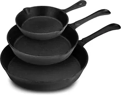 ✅ IRON SKILLETS FOR COOKING: Ideal for searing, sautéing, baking, broiling, braising, and more. Can be used on any...