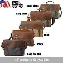 ★ Material: Made of rugged canvas fabric and full grain cowhide leather, top hardware. 1.05 kg Material Cowhide...