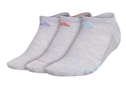 Adidas Womens Superlite Aeroready 3pk No Show Socks Size 5-10 Gray NWT.