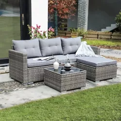 outdoor furniture. JOIVI Patio set.Comes with two seats and a love seat. All seats have cushions and a tempered glass...