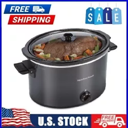 Slow cooker. Charcoal Gray. Dishwasher Safe Components. Ideal size for turkey & larger bone-in roasts. Residential Use....
