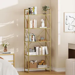 Bookcase Bookshelf 5-Tier Corner Shelf with Acrylic Open Storage Shelving Display. Strengthened Stability- For better...